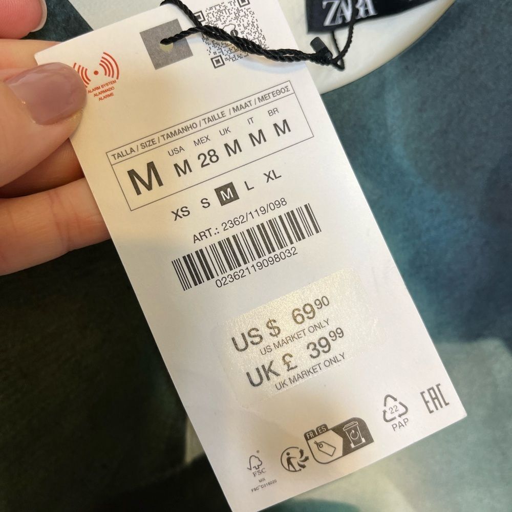 Zara Printed Satin Effect Midi Dress M - Picture 3 of 7